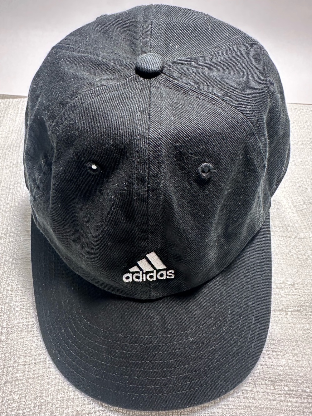 adidas Black Logo Baseball Cap with Curved Brim